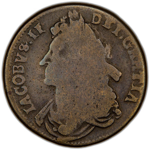 Ireland 1686 James II 1/2d Half Penny Coin SCBC 6576 7.13g