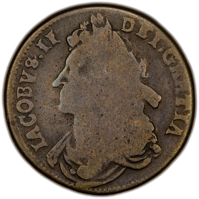 SOLD Ireland 1686 James II 1/2d Half Penny Coin SCBC 6576 7.13g