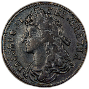 Ireland 1688 James II 1/2d Half Penny Coin SCBC 6576 7.66g