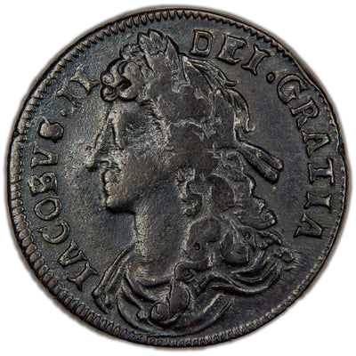 SOLD Ireland 1688 James II 1/2d Half Penny Coin SCBC 6576 7.66g