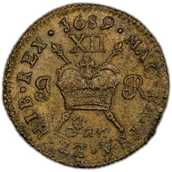 Ireland 1689 January James II Gun Money Shilling Coin SCBC 6581G 5.65g