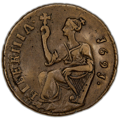Ireland 1691 James II Limerick Besieged 1/4d Farthing Coin SCBC 6596 5.38g