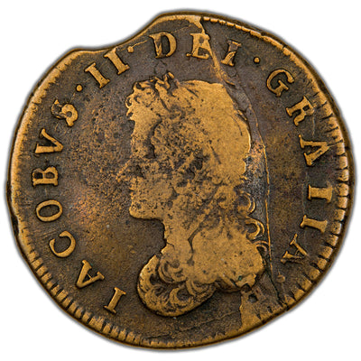 Ireland 1691 James II Limerick Besieged 1/2d Half Penny Coin SCBC 6594 5.10g