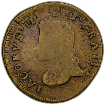 Ireland 1691 James II Limerick Besieged 1/2d Half Penny Coin SCBC 6594 6.34g