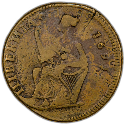 Ireland 1691 James II Limerick Besieged 1/2d Half Penny Coin SCBC 6594 6.34g