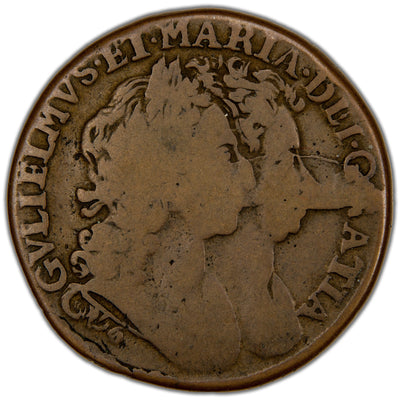 Ireland 1692 William & Mary 1/2d Halfpenny Coin SCBC 6597 7.96g