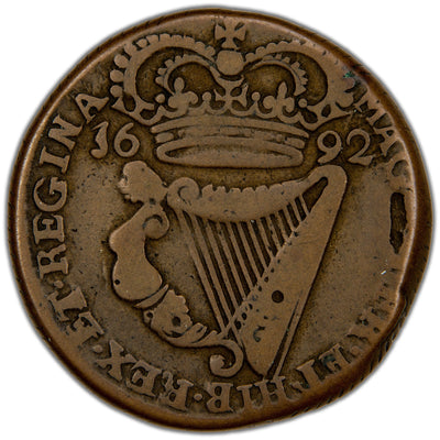 Ireland 1692 William & Mary 1/2d Halfpenny Coin SCBC 6597 7.96g