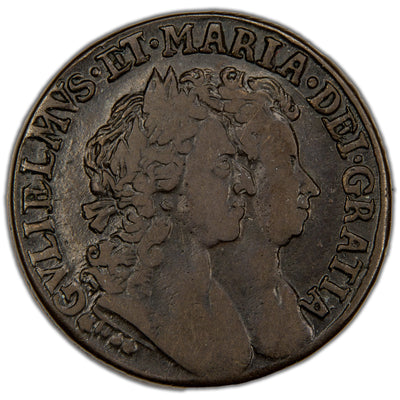 Ireland 1694 William & Mary 1/2d Halfpenny Coin SCBC 6597 7.71g