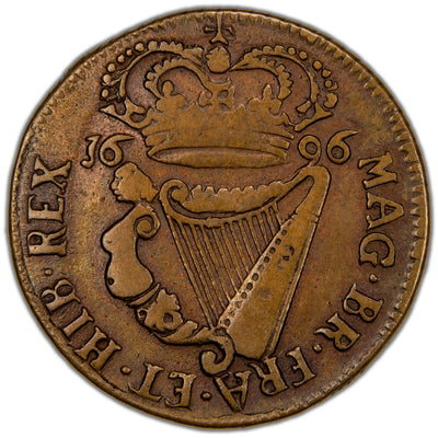 SOLD Ireland 1696 First Type 1/2d Halfpenny Coin SCBC 6598 7.50g
