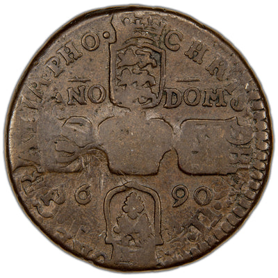Ireland 1690 James II Gun Money Crown Coin SCBC 6578 10.87g
