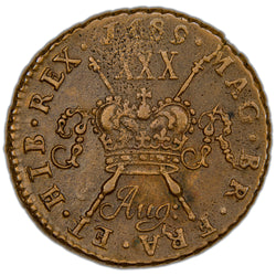 Ireland 1689 August James II Gun Money Half Crown Coin SCBC 6579b 13.31g