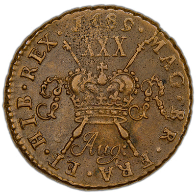 Ireland 1689 August James II Gun Money Half Crown Coin SCBC 6579b 13.31g