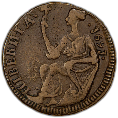 Ireland 1691 James II Limerick Besieged 1/4d Farthing Coin SCBC 6595 5.20g