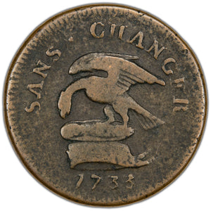 Isle of Man 1733 James Stanley 1d One Penny Coin
