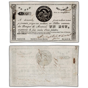 Jean Baptiste Clement 1837 1 Ecu Note QC #90-10-12 - Serial #16