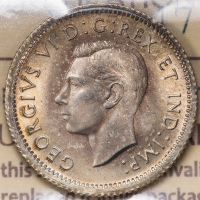SOLD Canada 1939 10 Cents Dime Silver Coin - ICCS MS-64