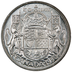 Canada 1950 Design 50 Cents Half Dollar Silver Coin - Choice Uncirculated