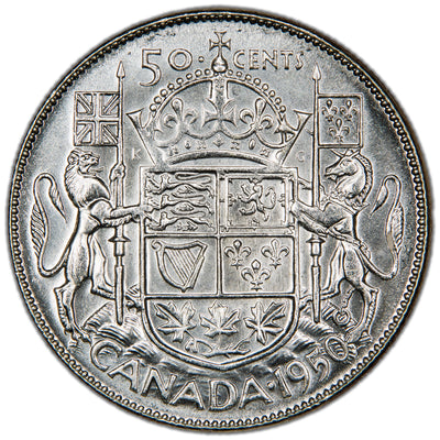 Canada 1950 Design 50 Cents Half Dollar Silver Coin - Choice Uncirculated