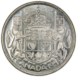 Canada 1954 50 Cents Half Dollar Silver Coin - Uncirculated +
