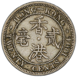 SOLD Hong Kong 1904 20 Cents Silver Coin