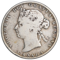 Canada 1892 Obverse 4 50 Cents Half Dollar Silver Coin - Very Good