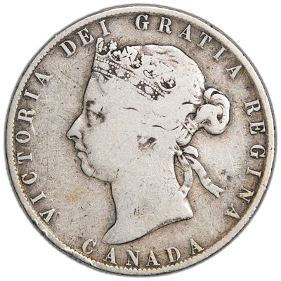 Canada 1892 Obverse 4 50 Cents Half Dollar Silver Coin - Very Good