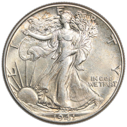 United States 1941 Walking Liberty Half Dollar Silver Coin - AU
