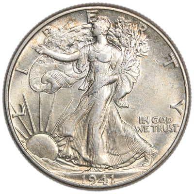 United States 1941 Walking Liberty Half Dollar Silver Coin - AU
