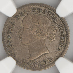 Canada 1875-H 10 Cents Dime Silver Coin - NGC VF-20