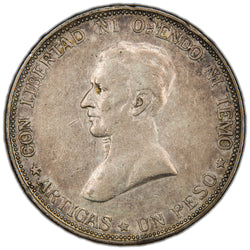 Uruguay 1917 Peso Silver Coin - Edge Damage