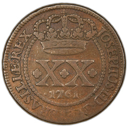 Brazil 1761 Bahia Mint 20 Reis Coin