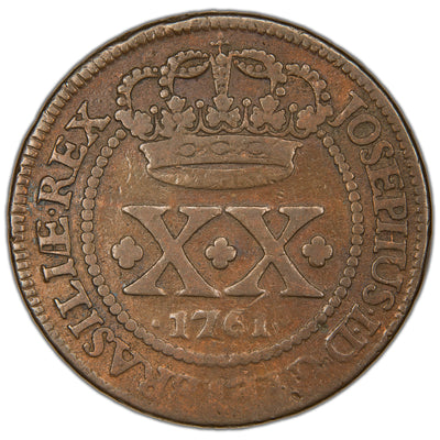 Brazil 1761 Bahia Mint 20 Reis Coin