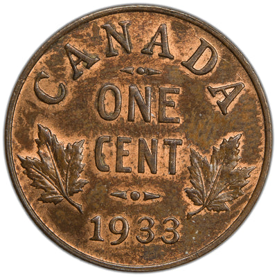 Canada 1933 1 Small Cent Coin - Uncirculated +