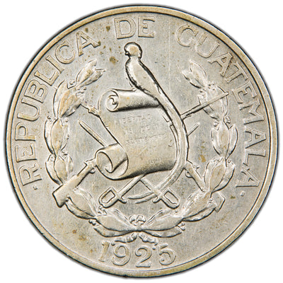 Guatemala 1925 w/ Nobles 1/2 Quetzal Silver Coin