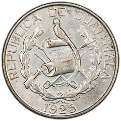 Guatemala 1925 w/ Nobles 1/4 Quetzal Silver Coin