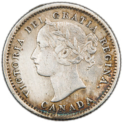 Canada 1871 10 Cents Dime Silver Coin - VF/EF (cleaned)