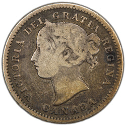 Canada 1871-H 10 Cents Dime Silver Coin - VG