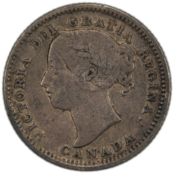 Canada 1898 Obverse #5 10 Cents Dime Silver Coin - Fine