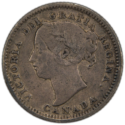 Canada 1898 Obverse #5 10 Cents Dime Silver Coin - Fine