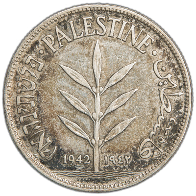 Israel Palestine British Mandate 1942 100 Mils Silver Coin