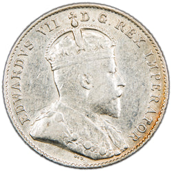 Canada 1908 10 Cents Dime Silver Coin - Cleaned