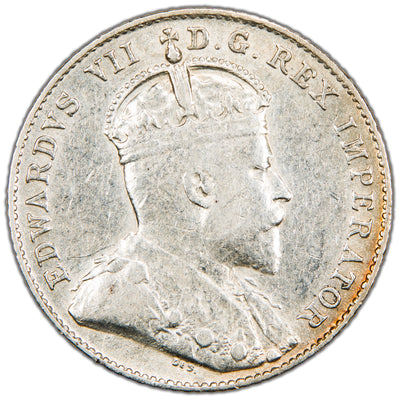Canada 1908 10 Cents Dime Silver Coin - Cleaned