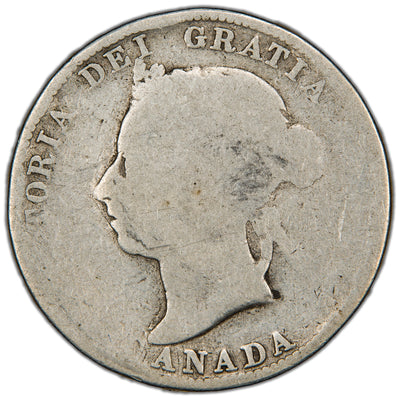 Canada 1889 25 Cents Quarter Silver Coin - Circulated