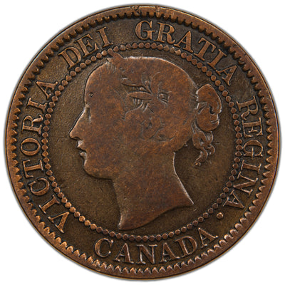 Canada 1859 Wide 9/8 One Large Cent Coin - Very Good