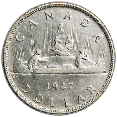 SOLD Canada 1947 Blunt 7 $1 Silver Dollar Coin - Cleaned