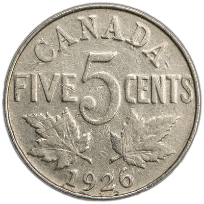 SOLD Canada 1926 Far 6 5 Cents Nickel Coin - Fine