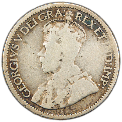 Canada 1913 Broad Leaves 10 Cents Dime Silver Coin