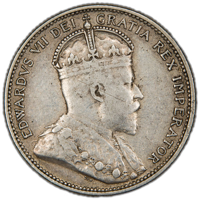 Canada 1902-H 25 Cents Quarter Silver Coin - Choice VF