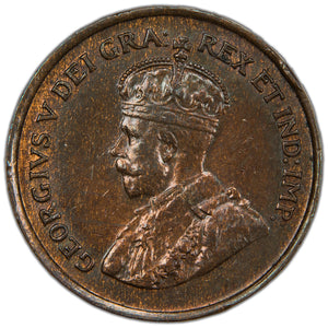 SOLD Canada 1924 One Small Cent Coin - AU (cleaned)