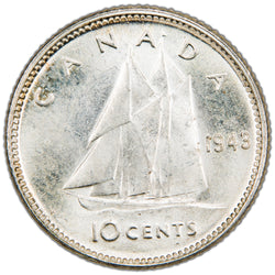 SOLD Canada 1943 10 Cents Dime Silver Coin - Choice Uncirculated